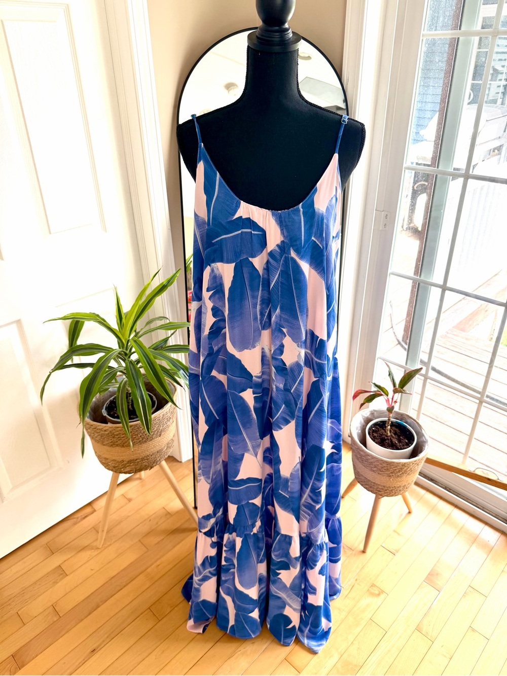 BUDDY LOVE | Pink & Blue Floral Chiffon Maxi Dress